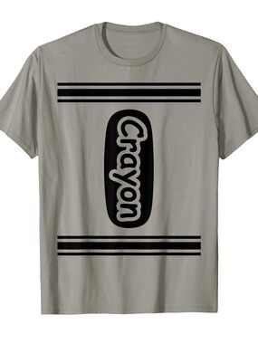 Crayola Short-Sleeve Tee in Light Gray with Black Graphic
